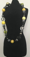 LADIES MULTI-COLOR ELASTIC NECKLACE AND BRACELET SET